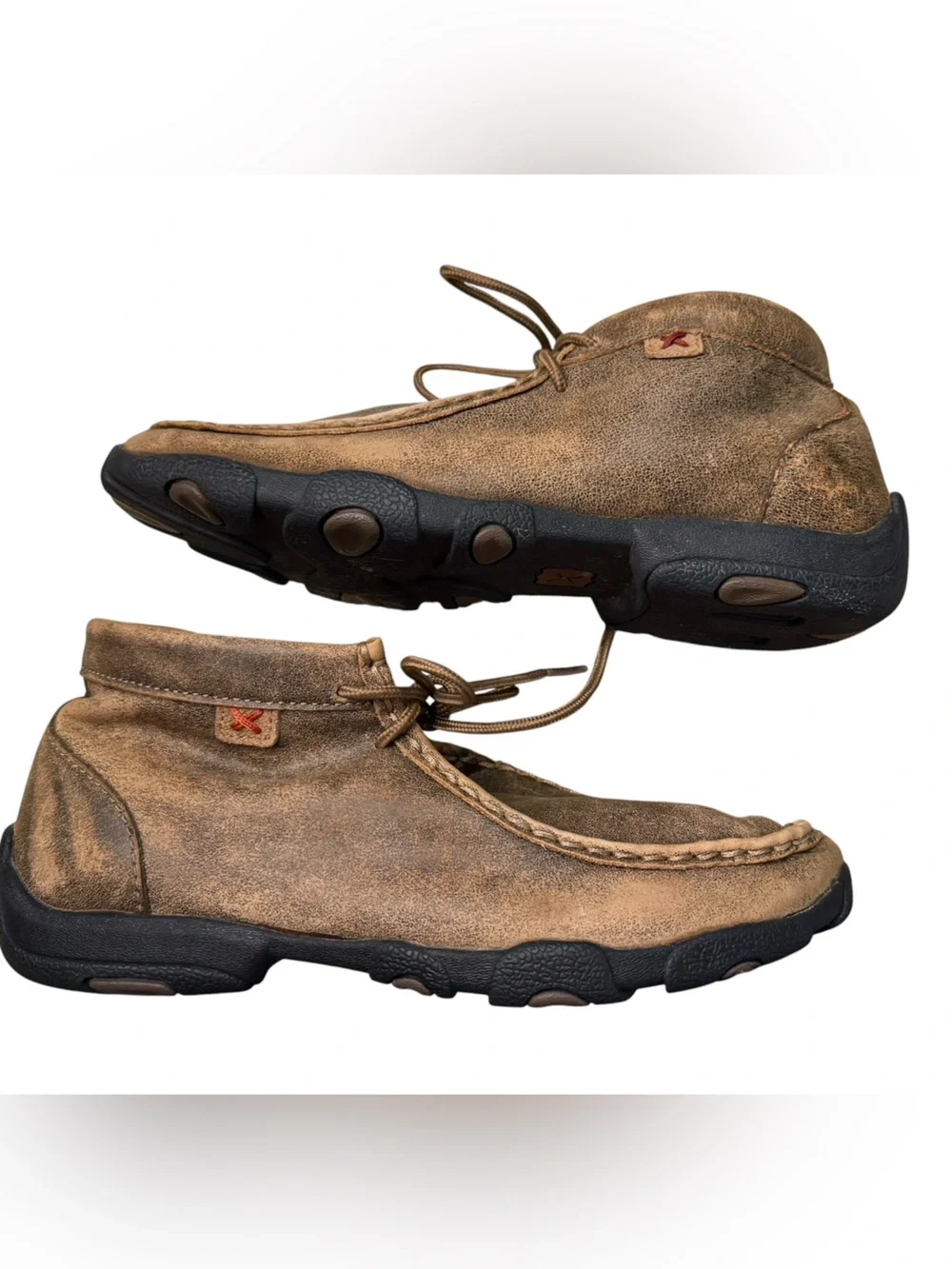 Twisted X Youth 3.5 Casual Moc Toe Leather Shoes in Brown